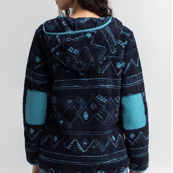 THE NORTH FACE Campshire Pullover Hoodie Women's Sz Small Patterned Navy Blue - Picture 2 of 9